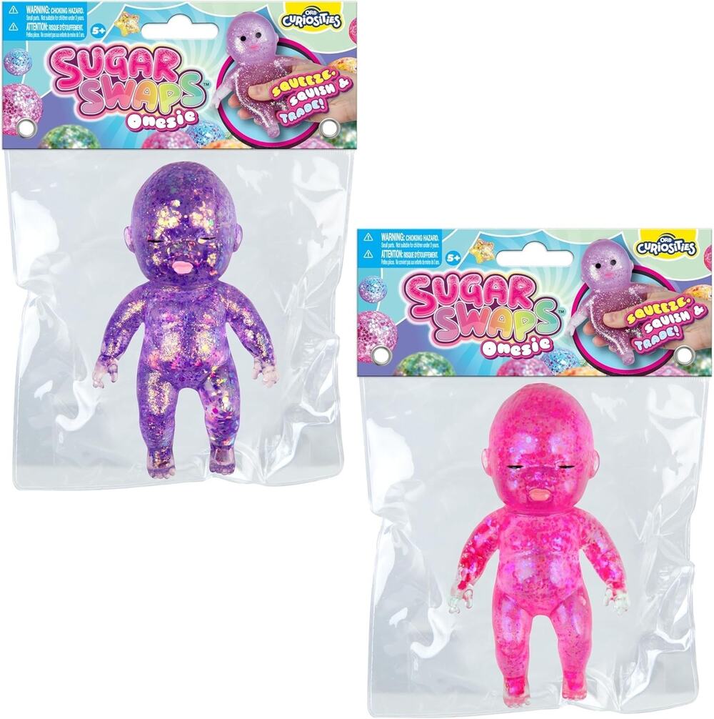 🔥ORB Sugar Swaps Jumbo Baby Squishies Pink and Purple 2 PK Big Sparkly BNWT🔥